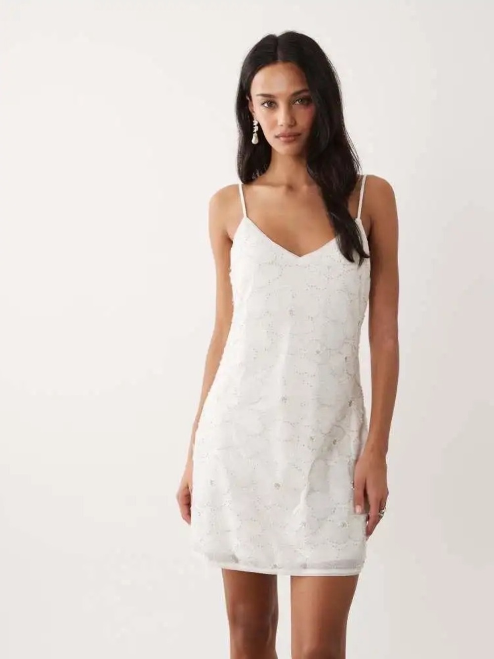 Abercrombie & Fitch White Lace Slip Mini Dress